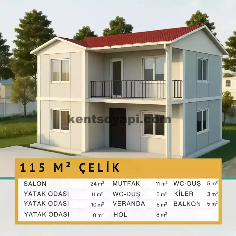 123m² Tek Katlı Çelik Ev