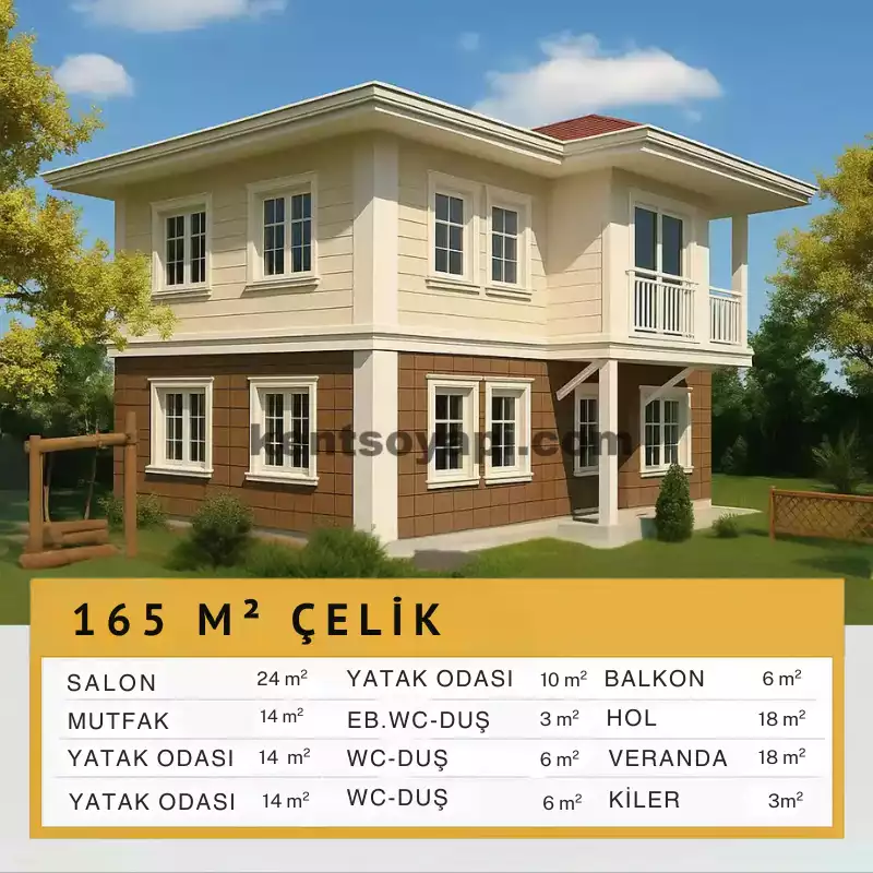 158m² Çift Katlı Çelik Ev