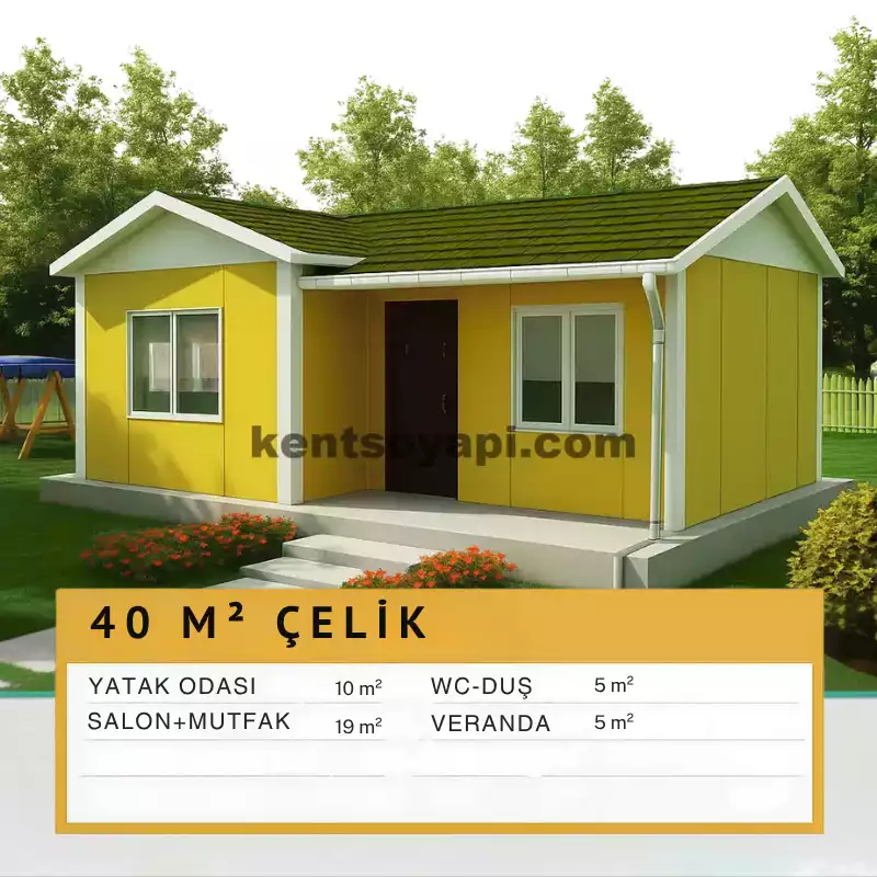 40m² Tek Katlı Çelik Ev