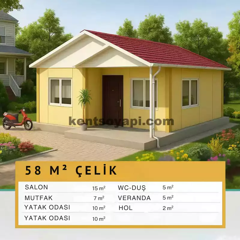 58m² Tek Katlı Çelik Ev