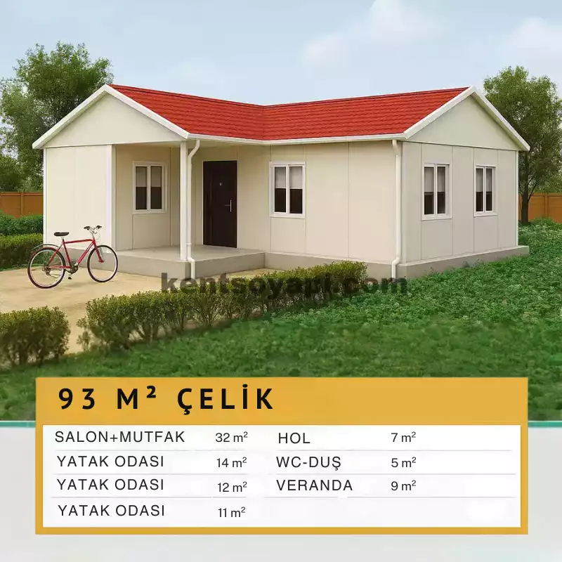 93m² Tek Katlı Çelik Ev